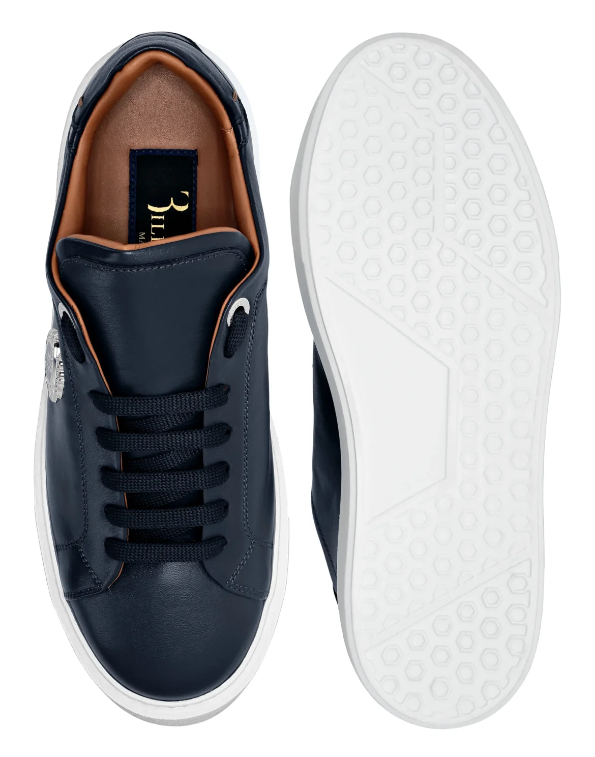 Leather Lo-Top Sneakers, цвет: Синий