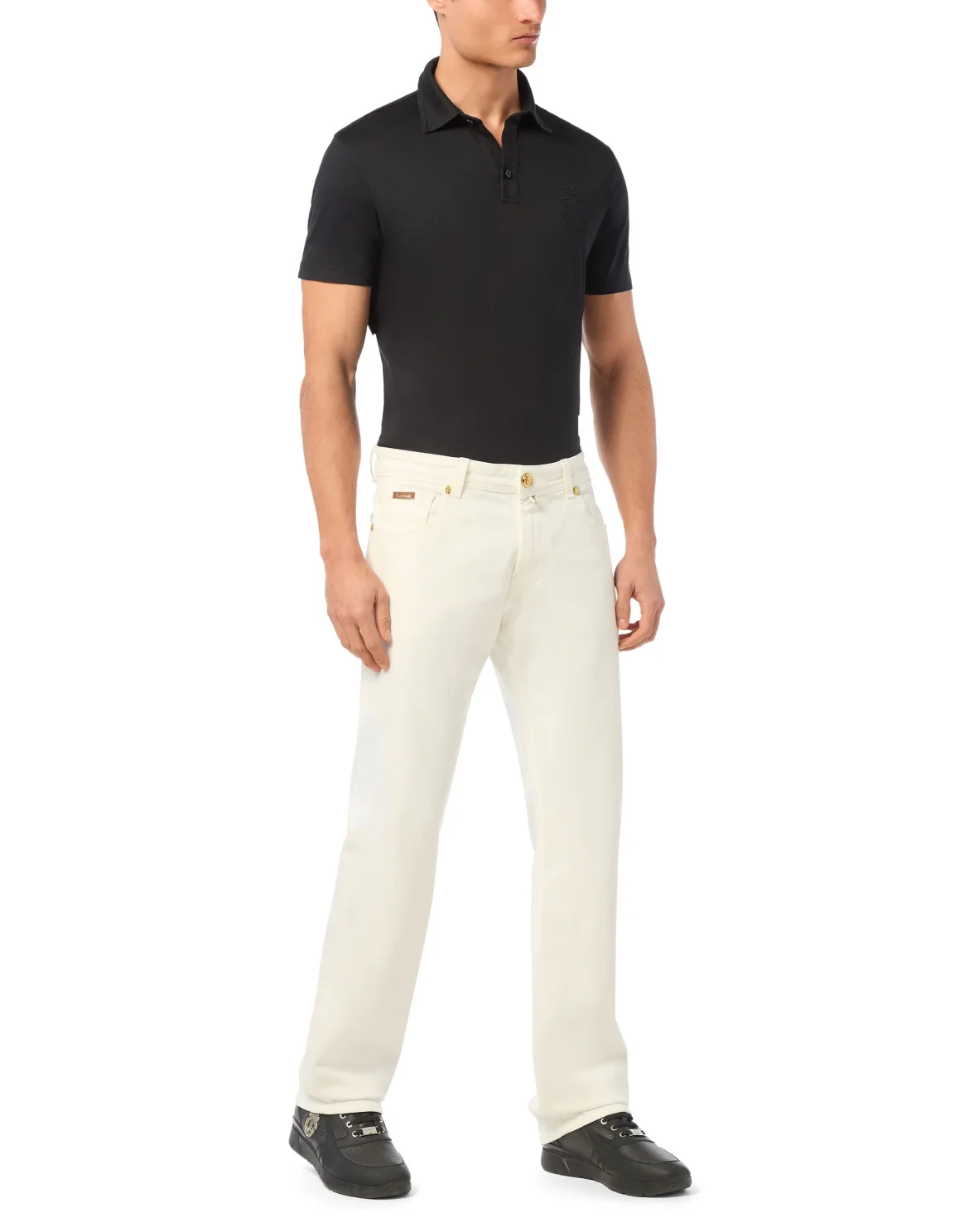 Denim Regular Fit Trousers, цвет: Бежевый