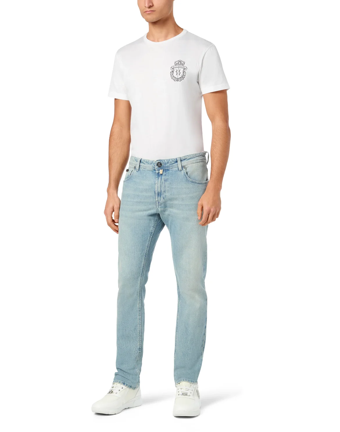 Denim Super Straight Cut Trousers, цвет: Голубой