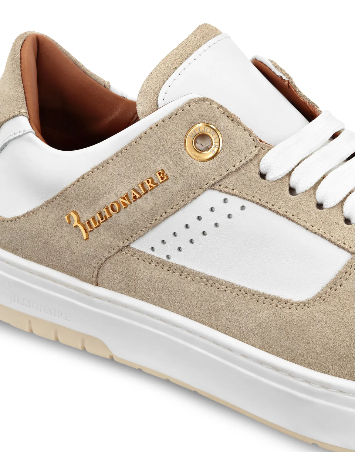 Nappa/Suede Lo-Top Sneakers, цвет: Белый