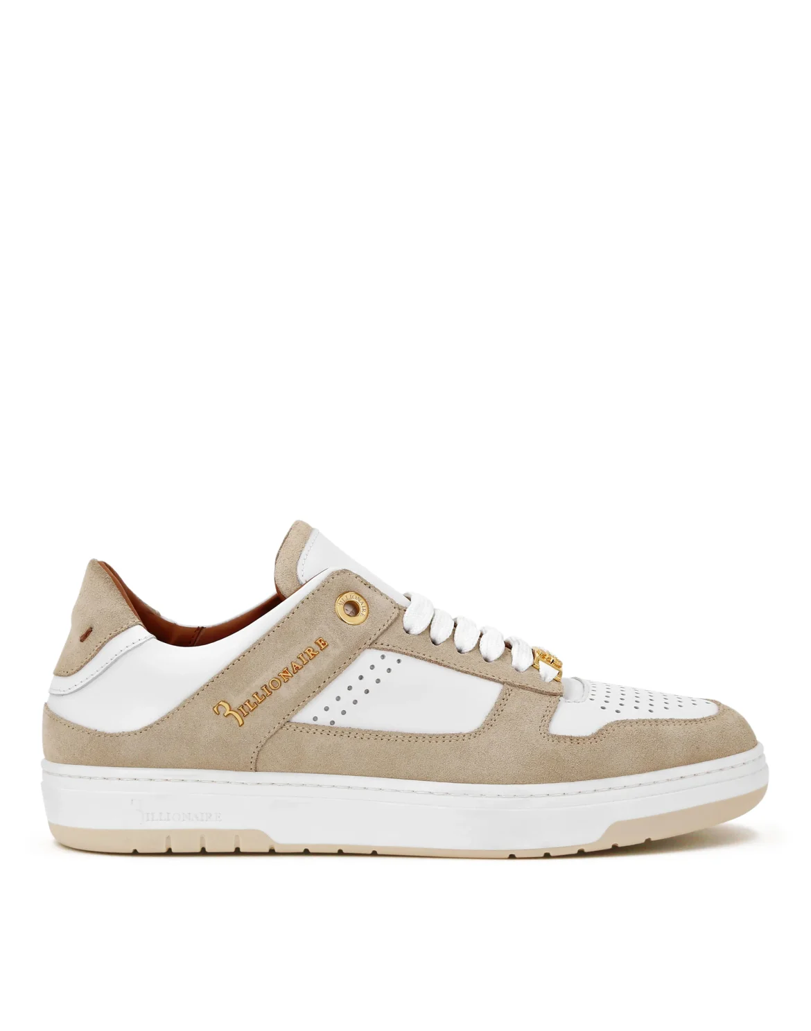 Nappa/Suede Lo-Top Sneakers, цвет: Белый