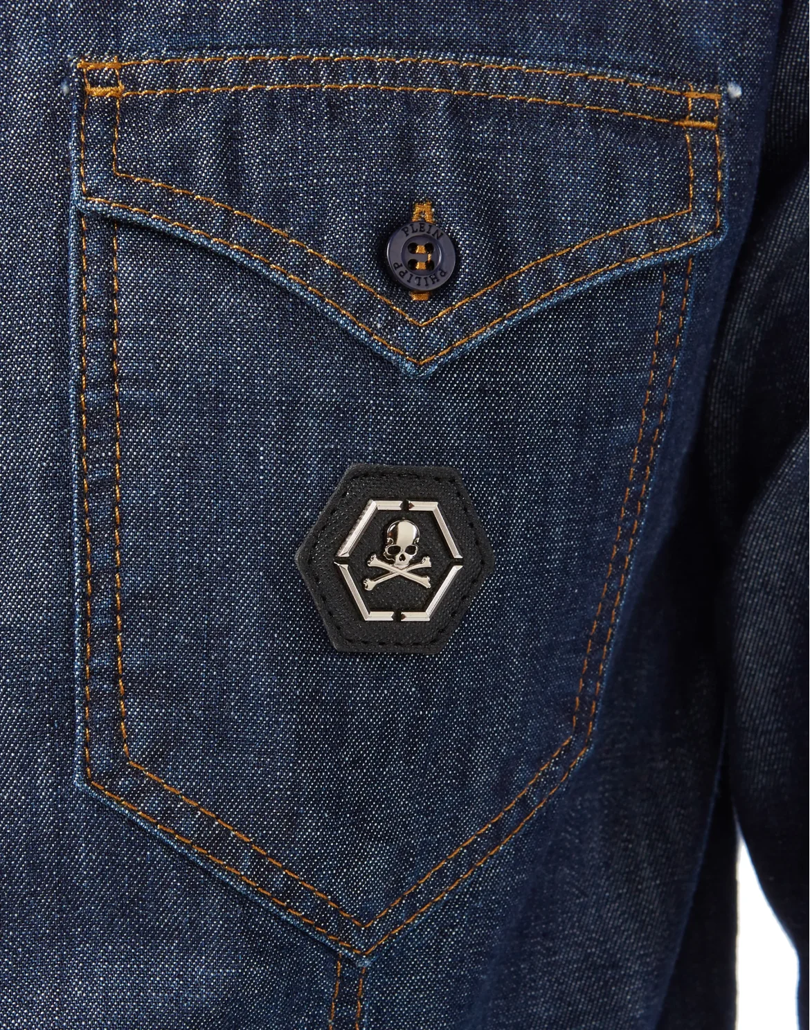 Denim Shirt Ls "Skull stars", цвет: Синий