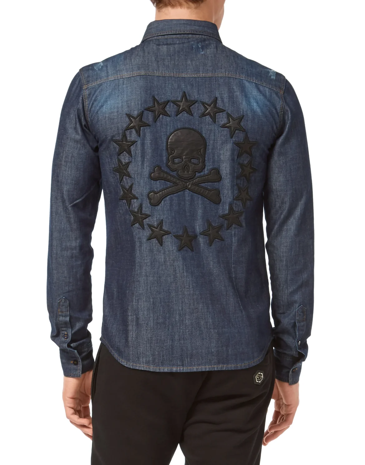 Denim Shirt Ls "Skull stars", цвет: Синий