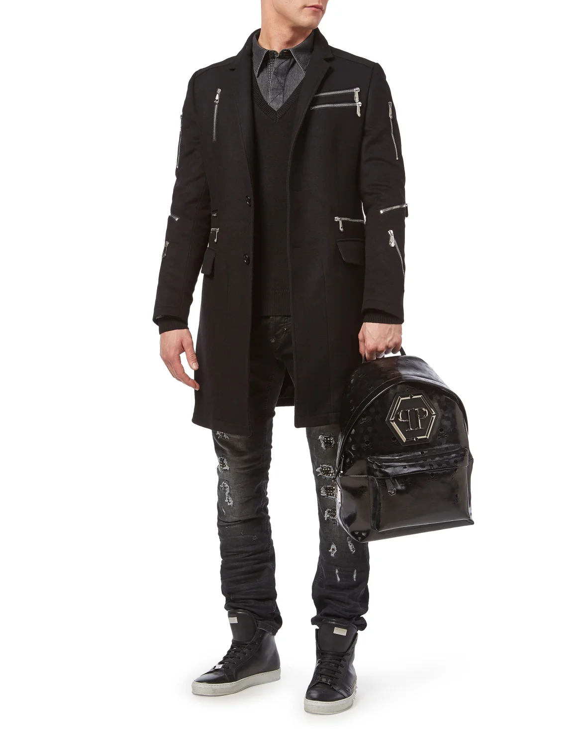 Coat Long "Zipped", цвет: Черный