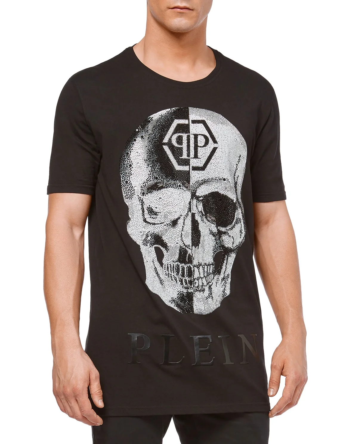 T-shirt Black Cut Round Neck "Talk", цвет: Черный