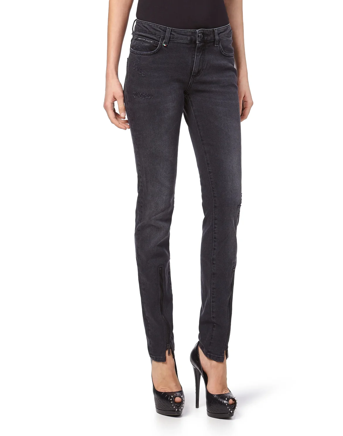 Slim Fit "Zipper", цвет: Черный