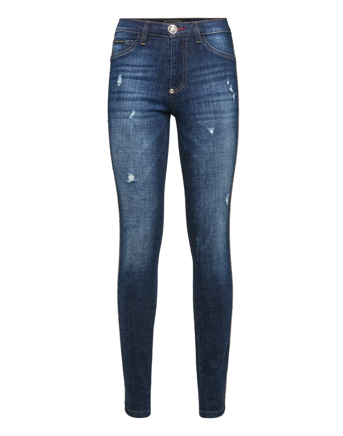 High Waist Jegging "Crystals Stripes", цвет: Синий