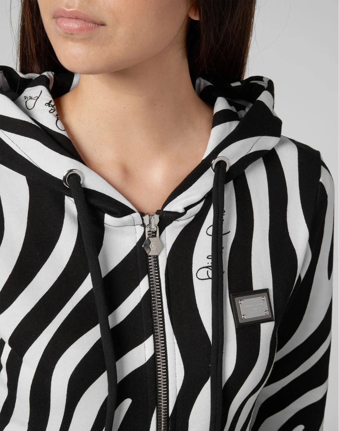 Hoodie Sweatjacket Zebra, цвет: Черный