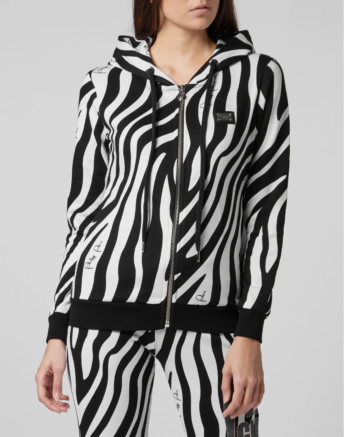 Hoodie Sweatjacket Zebra, цвет: Черный