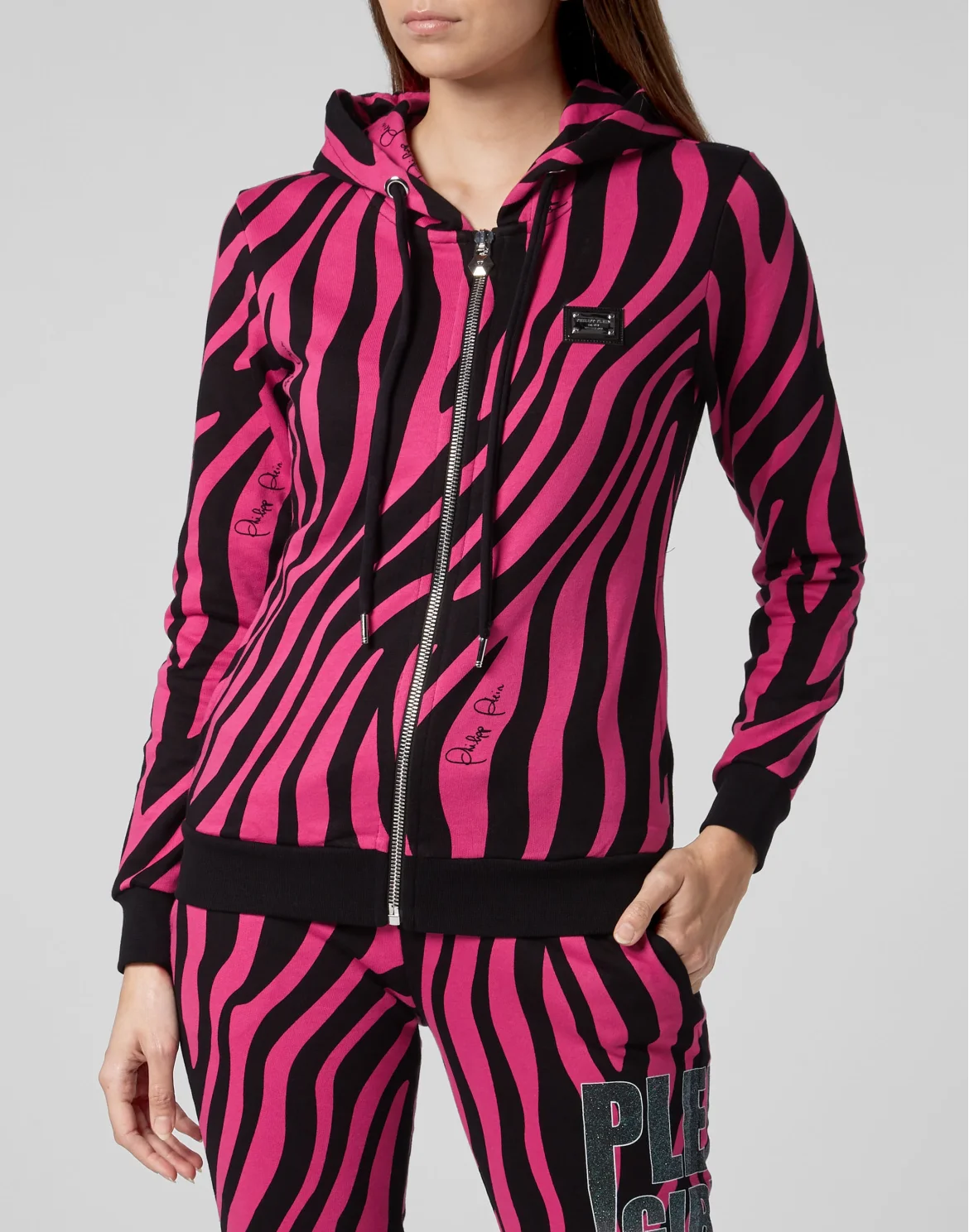 Hoodie Sweatjacket Zebra, цвет: Черный