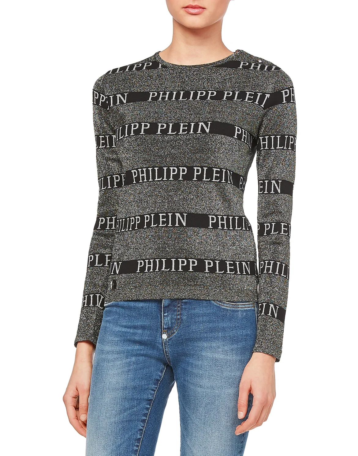 PULLOVER ROUND NECK LS "Shining Stripes", цвет: Мультиколор