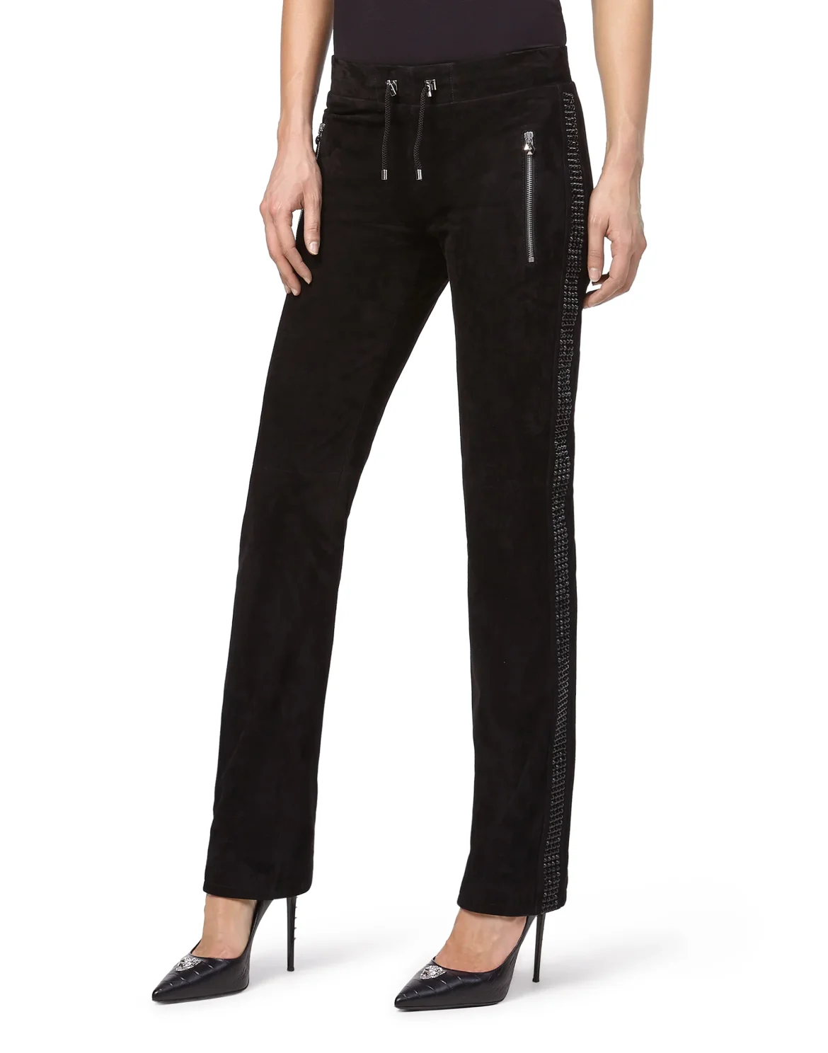Leather Jogging Trousers "Too Good", цвет: Черный