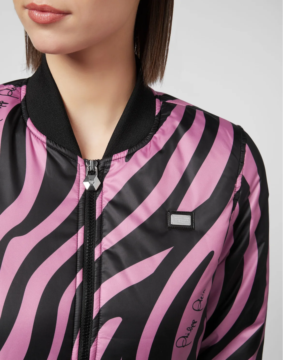 Nylon Bomber Zebra, цвет: Черный