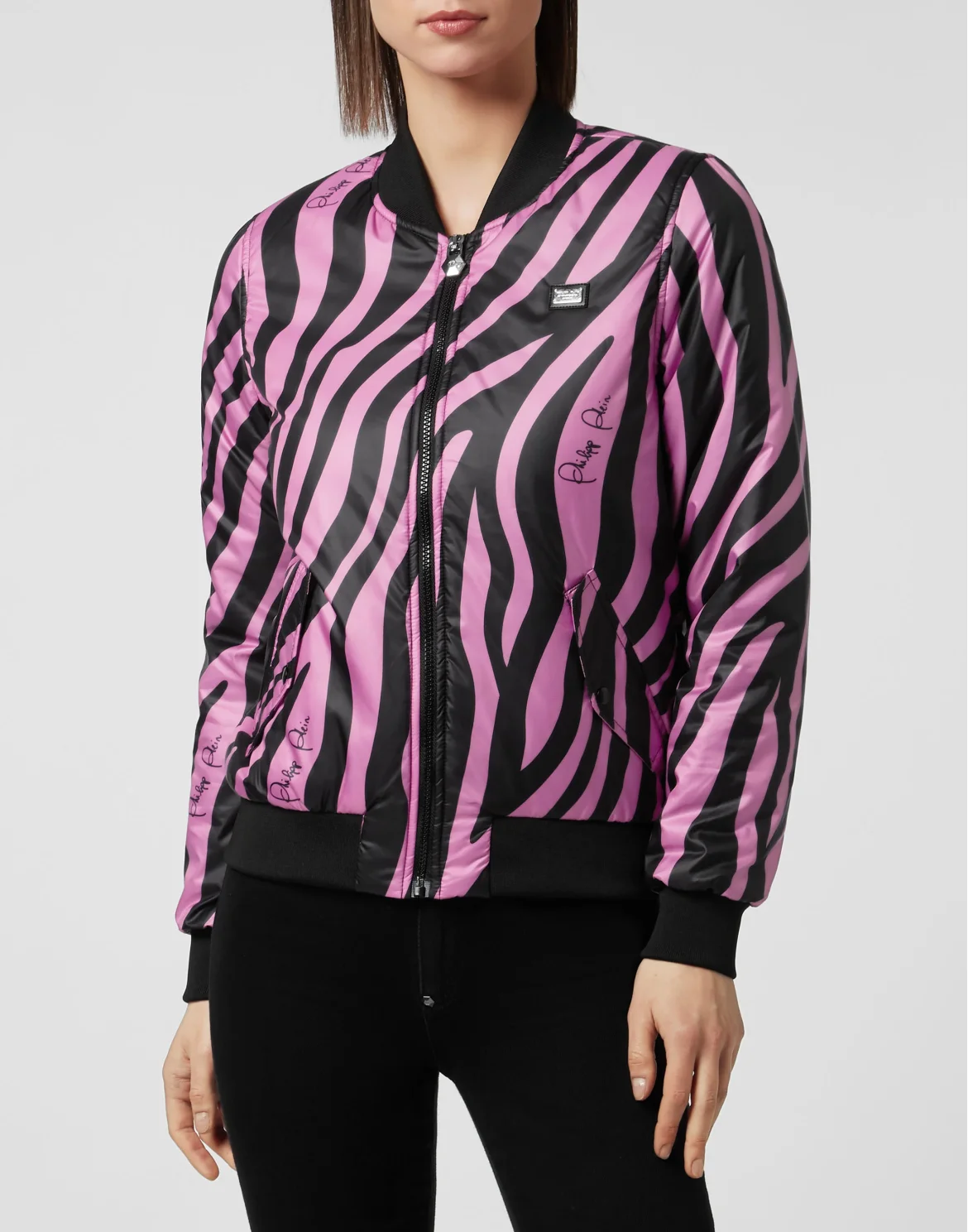 Nylon Bomber Zebra, цвет: Черный