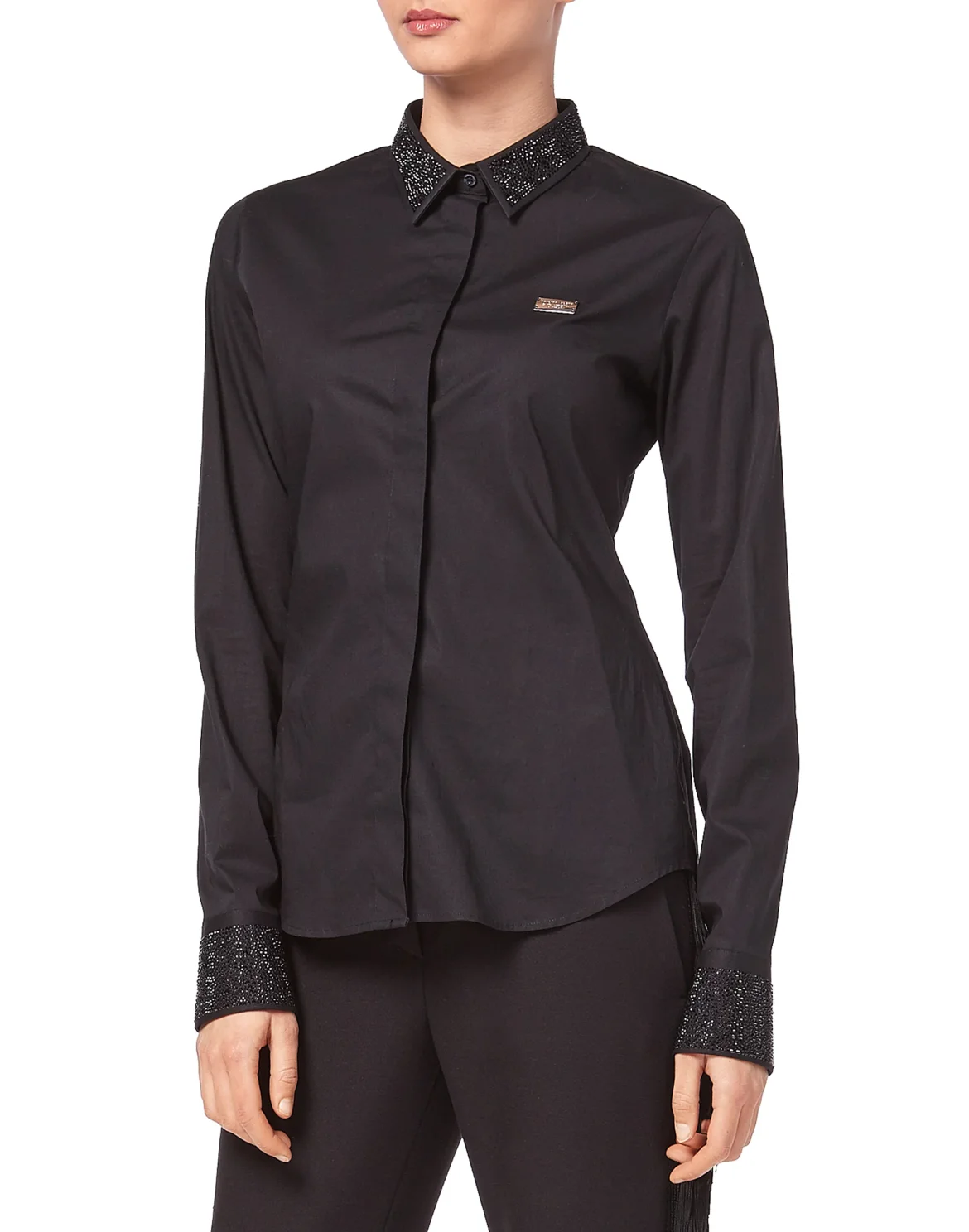 Shirt "Strass And Studs" - Basic fit, цвет: Черный