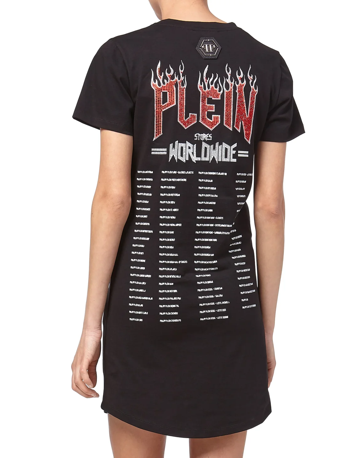 T-Shirt Short Dresses "Flower and skull", цвет: Черный