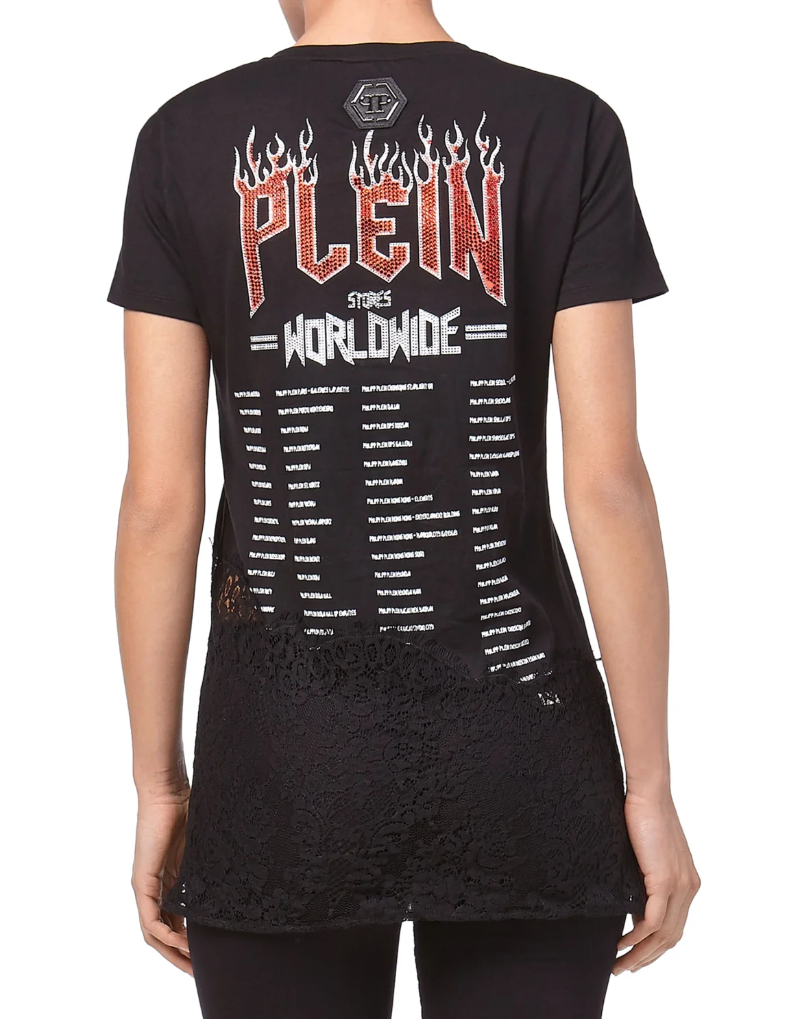 T-shirt Round Neck SS "Flowers and Skull", цвет: Черный