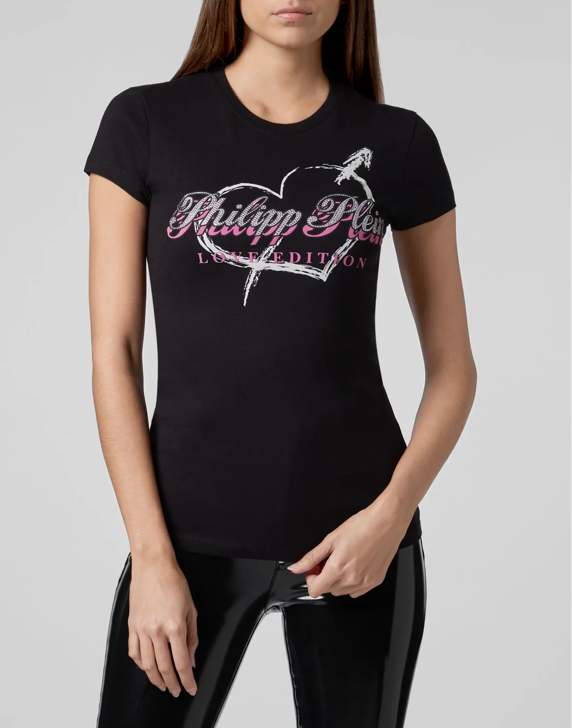 T-shirt Round Neck SS Heart, цвет: Черный