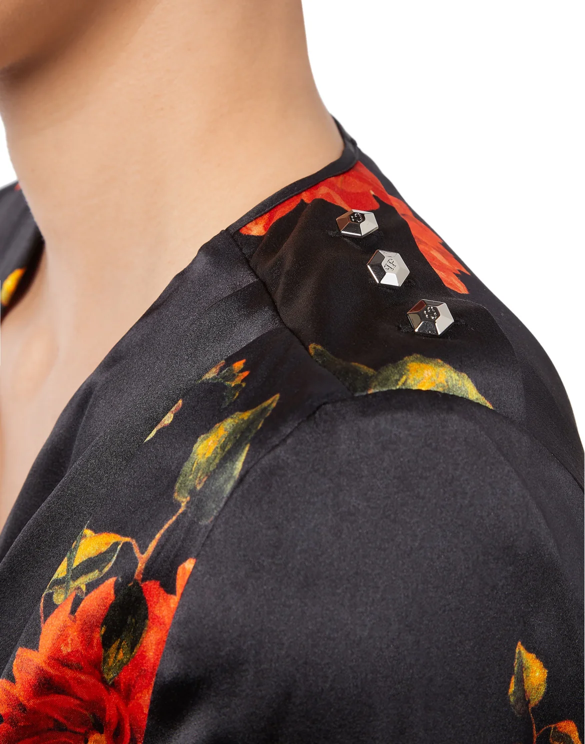 Top "Flowers Print", цвет: Черный