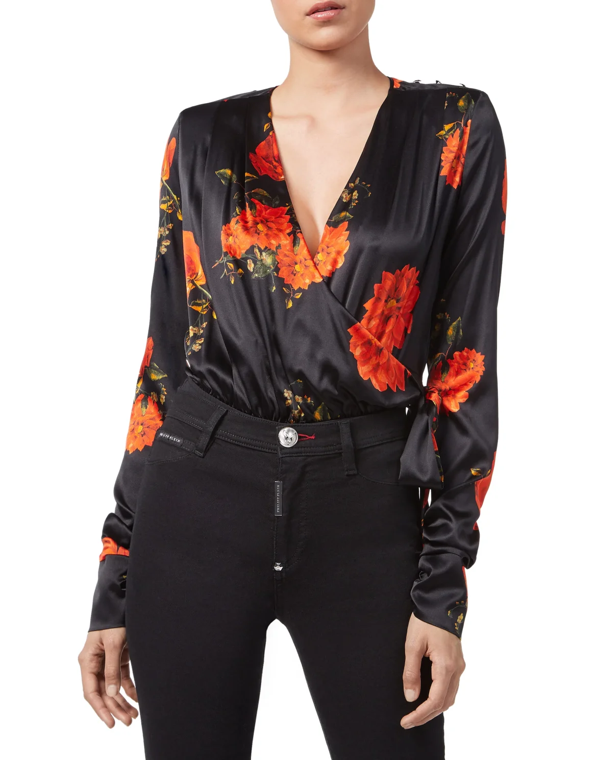 Top "Flowers Print", цвет: Черный