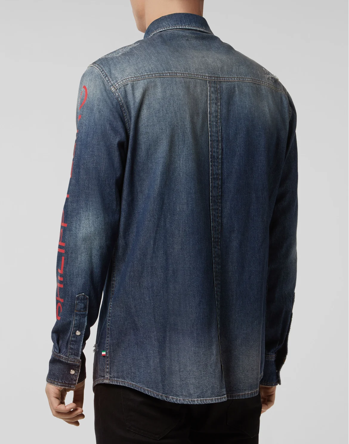 Denim Shirt Ls Philipp Plein TM, цвет: Синий