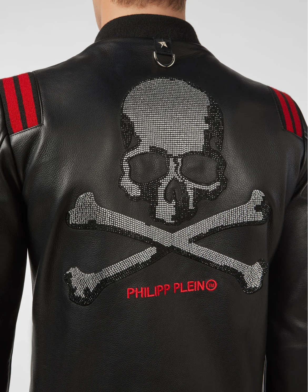 Leather Bomber Skull, цвет: Черный