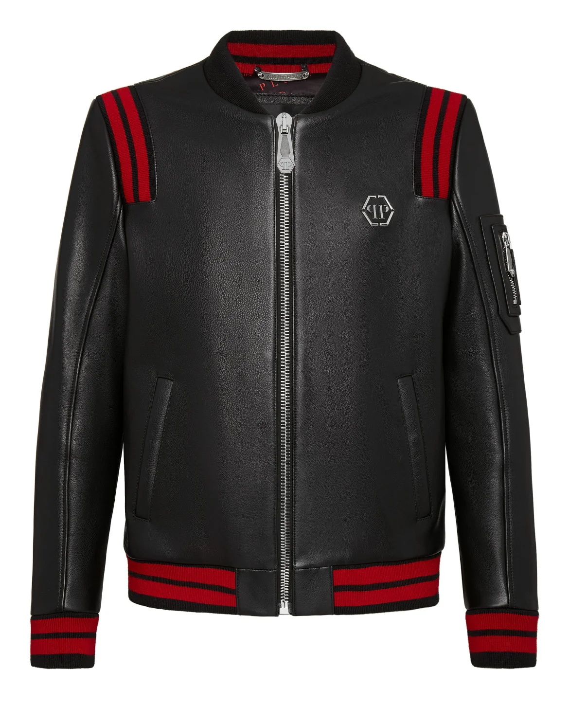Leather Bomber Skull, цвет: Черный