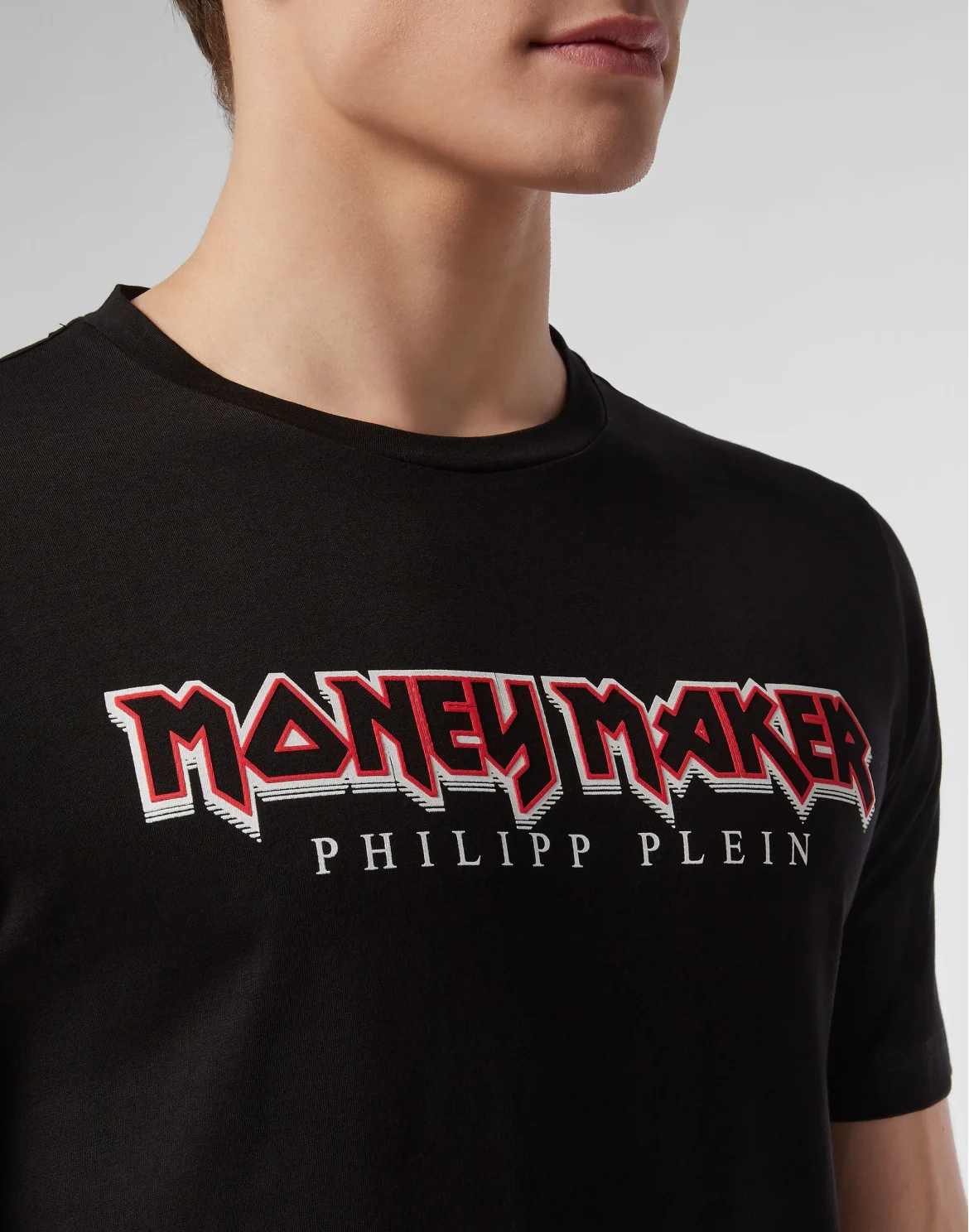 T-shirt Black Cut Round Neck Statement, цвет: Черный