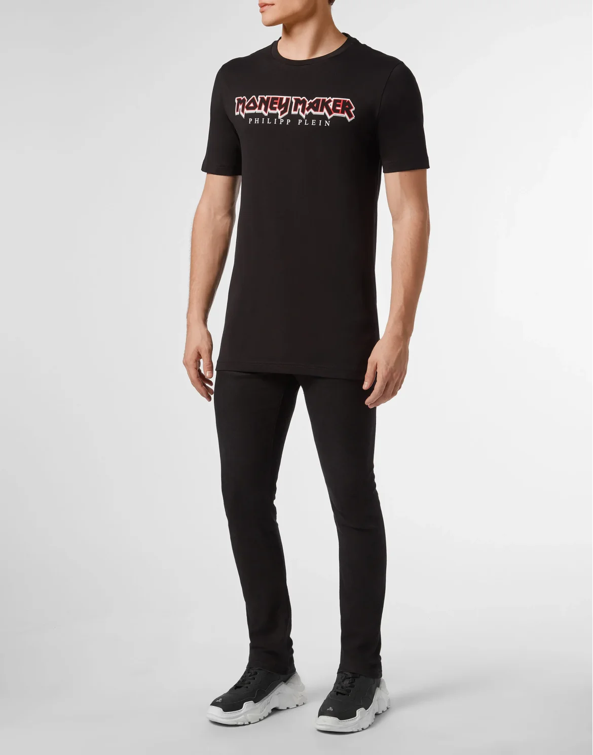 T-shirt Black Cut Round Neck Statement, цвет: Черный