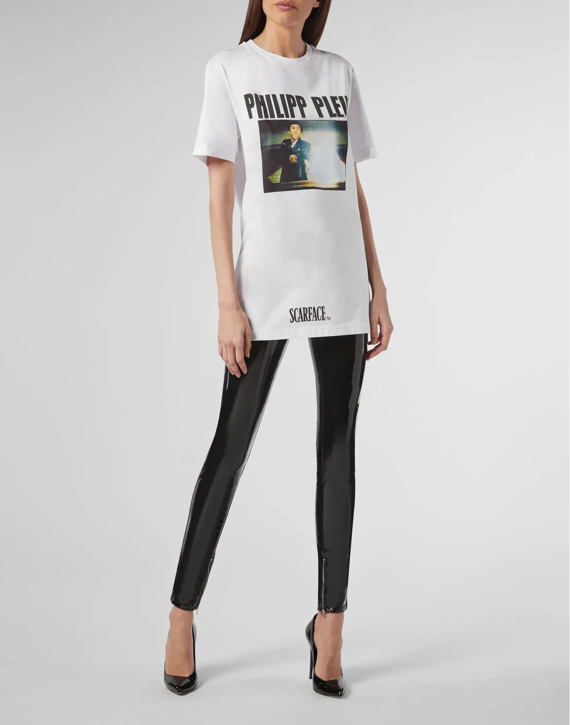 T-shirt Platinum Cut Round Neck Scarface, цвет: Белый