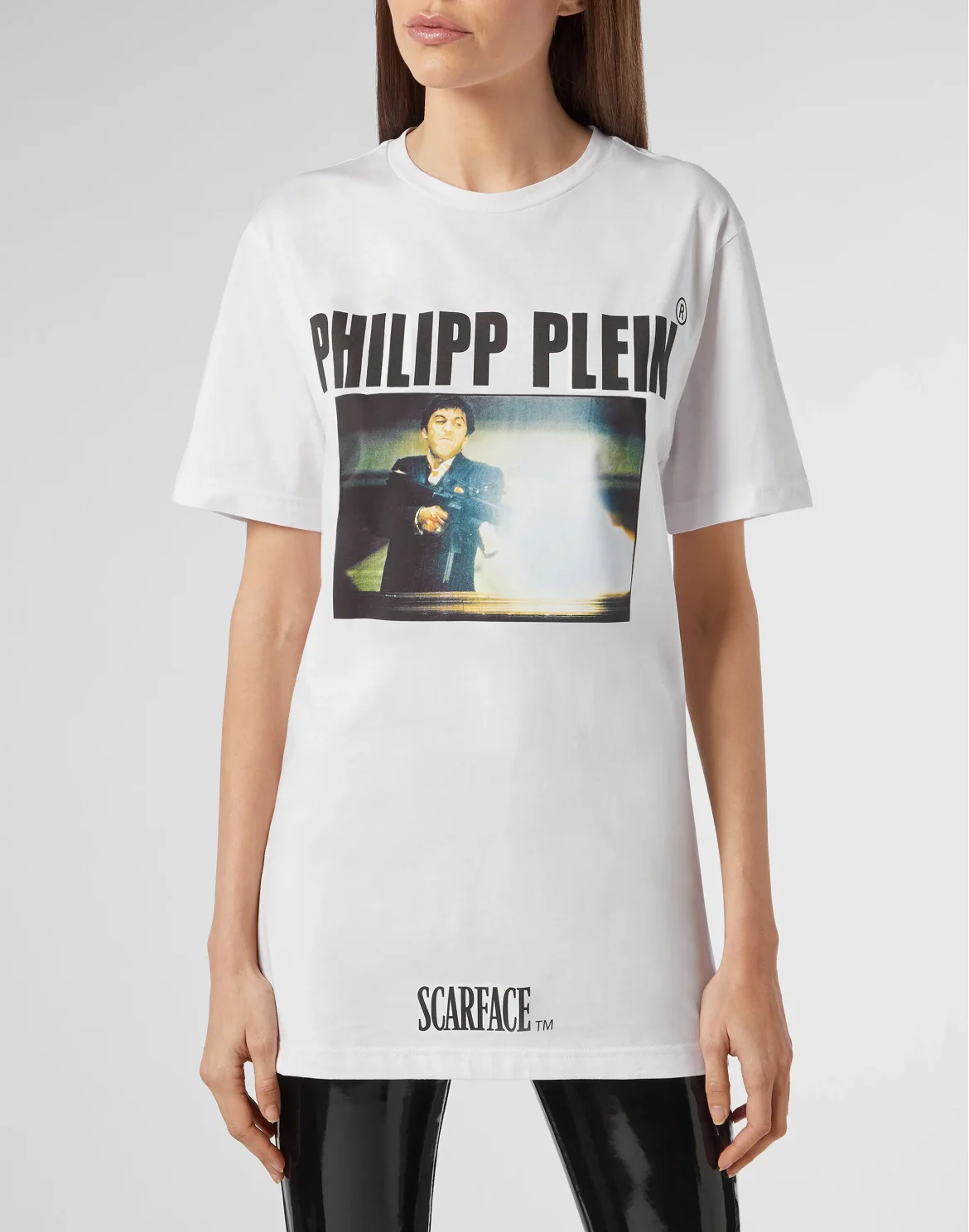 T-shirt Platinum Cut Round Neck Scarface, цвет: Белый