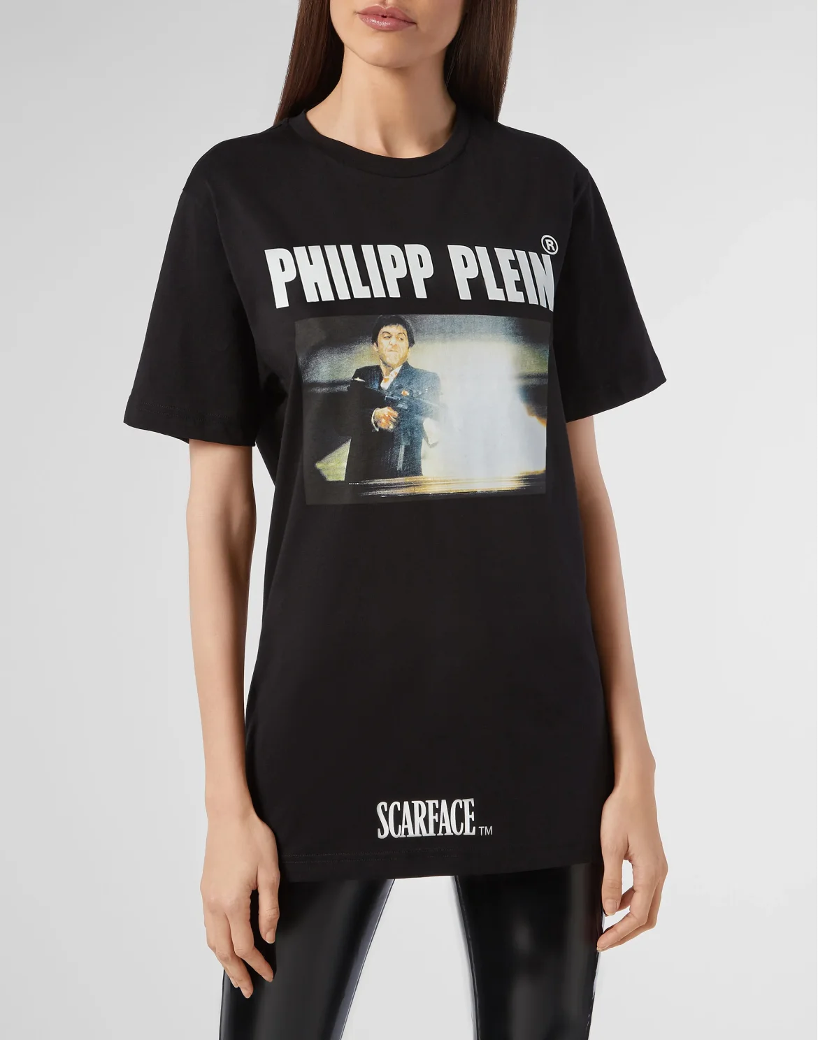 T-shirt Platinum Cut Round Neck Scarface, цвет: Черный
