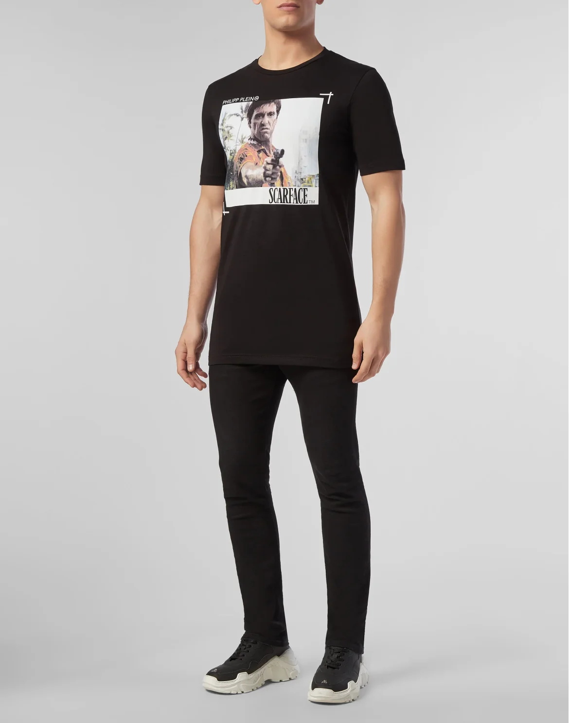 T-shirt Black Cut Round Neck, цвет: Черный