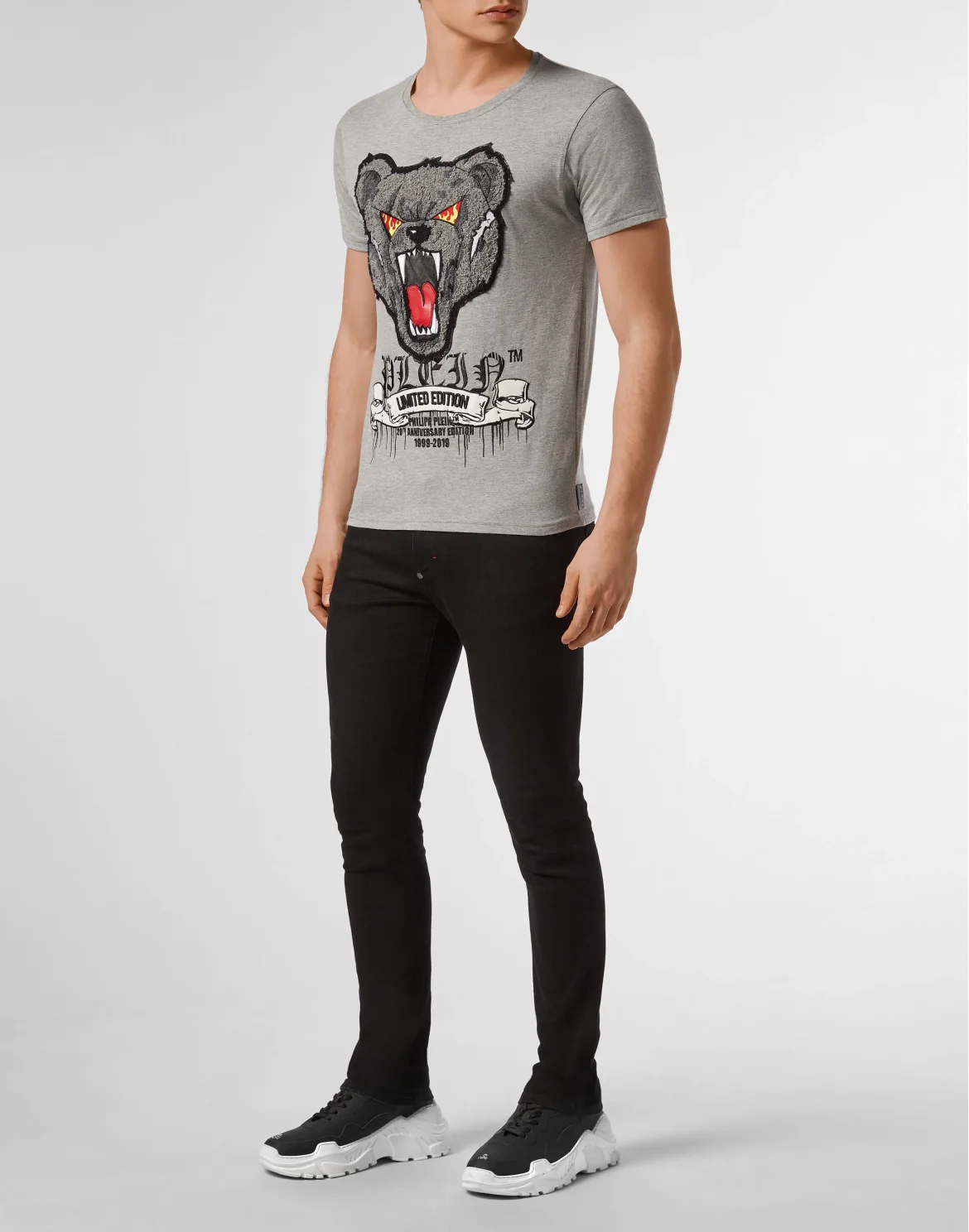 T-shirt Platinum Cut Round Neck Teddy Bear, цвет: Серый