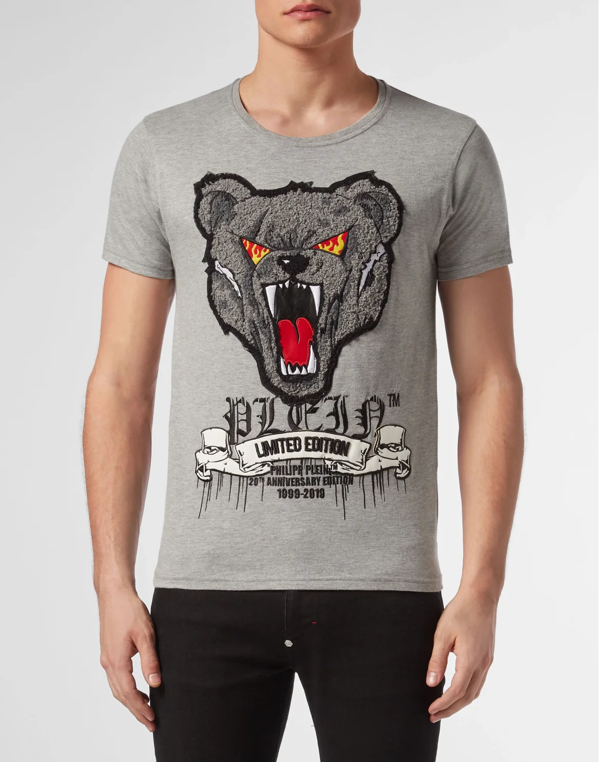 T-shirt Platinum Cut Round Neck Teddy Bear, цвет: Серый
