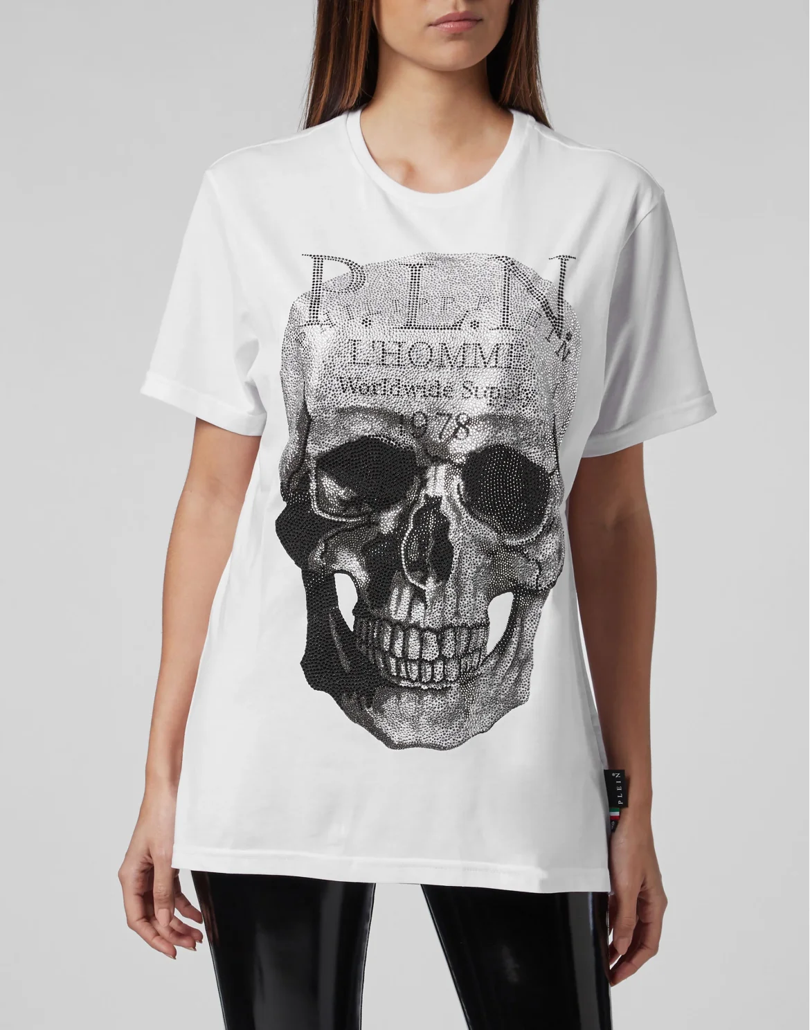 T-shirt Platinum Cut Round Neck Skull, цвет: Белый