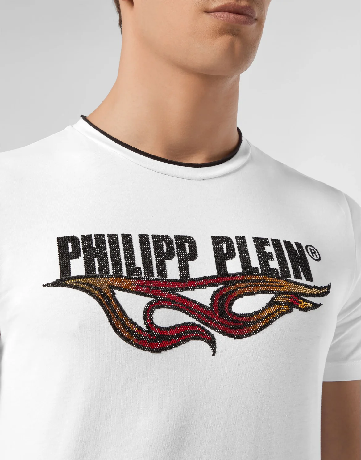 T-shirt Gold Cut Round Neck Flame, цвет: Белый