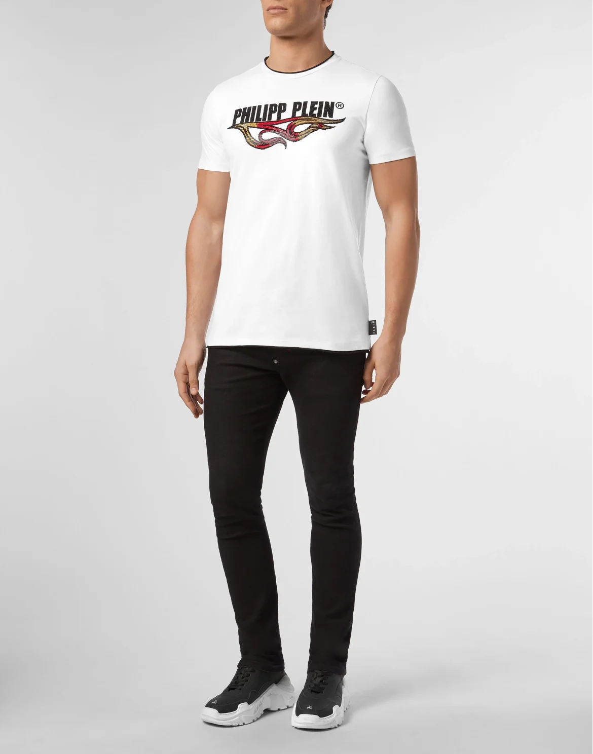 T-shirt Gold Cut Round Neck Flame, цвет: Белый