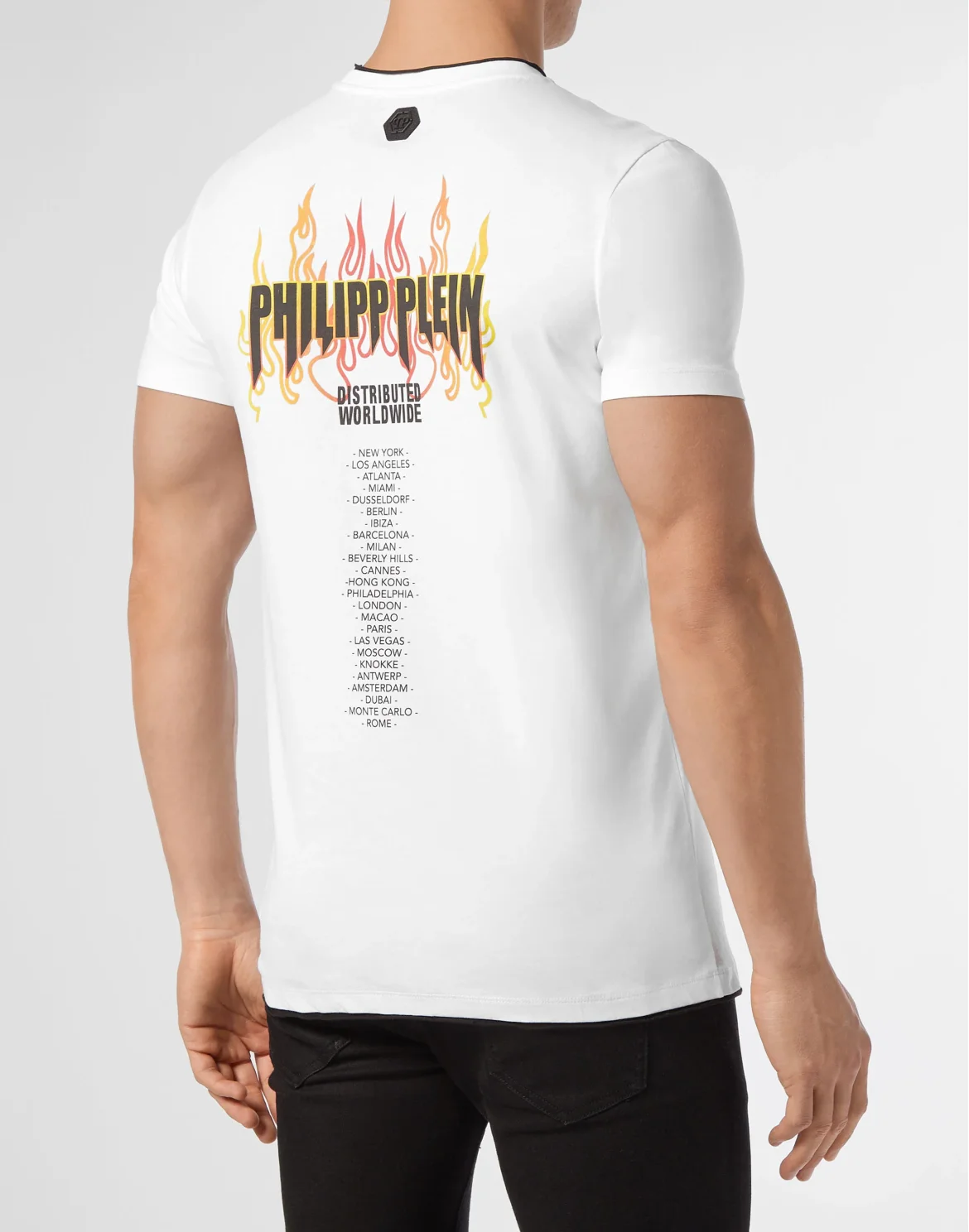 T-shirt Gold Cut Round Neck Flame, цвет: Белый