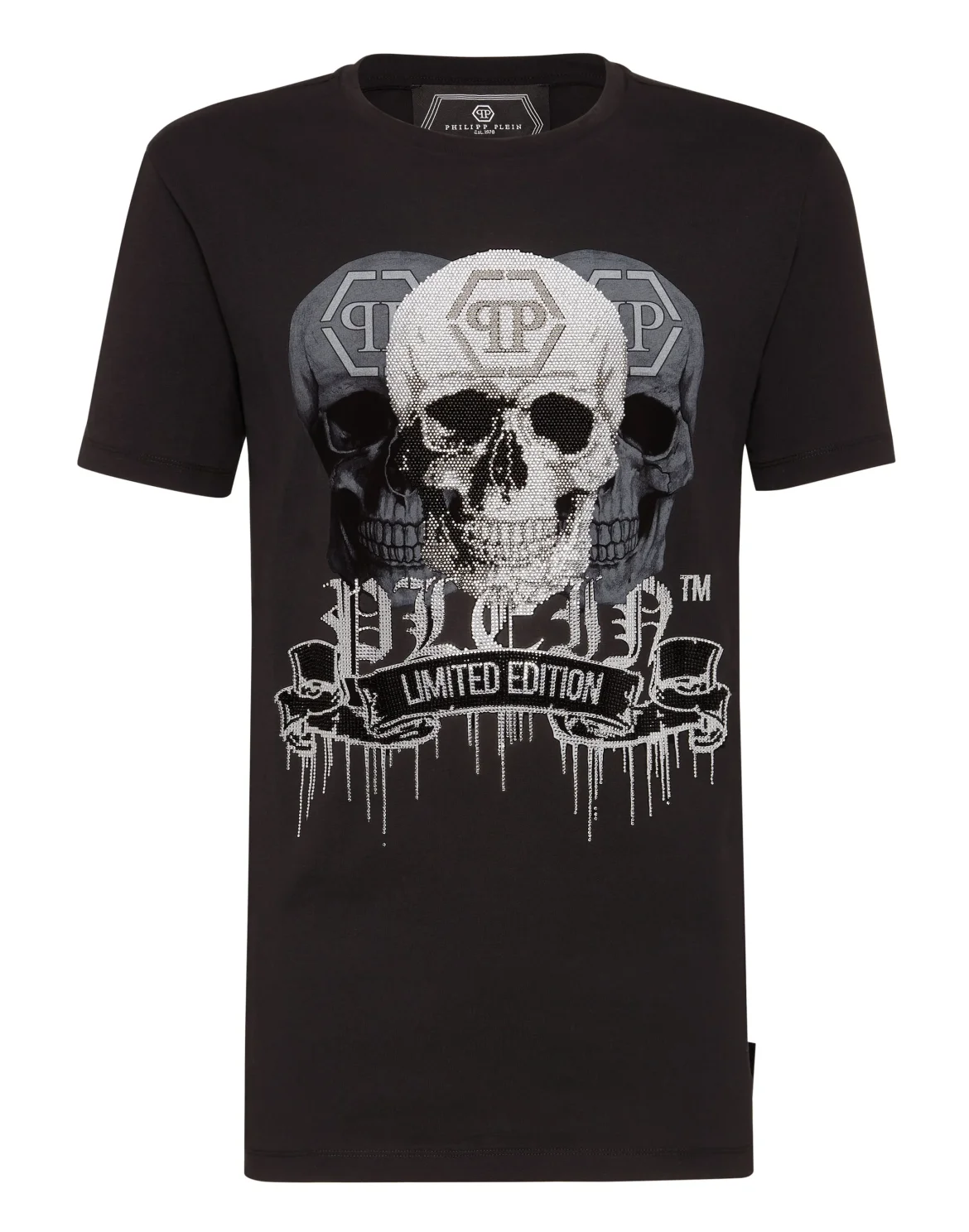 T-shirt Platinum Cut Round Neck Skull, цвет: Черный