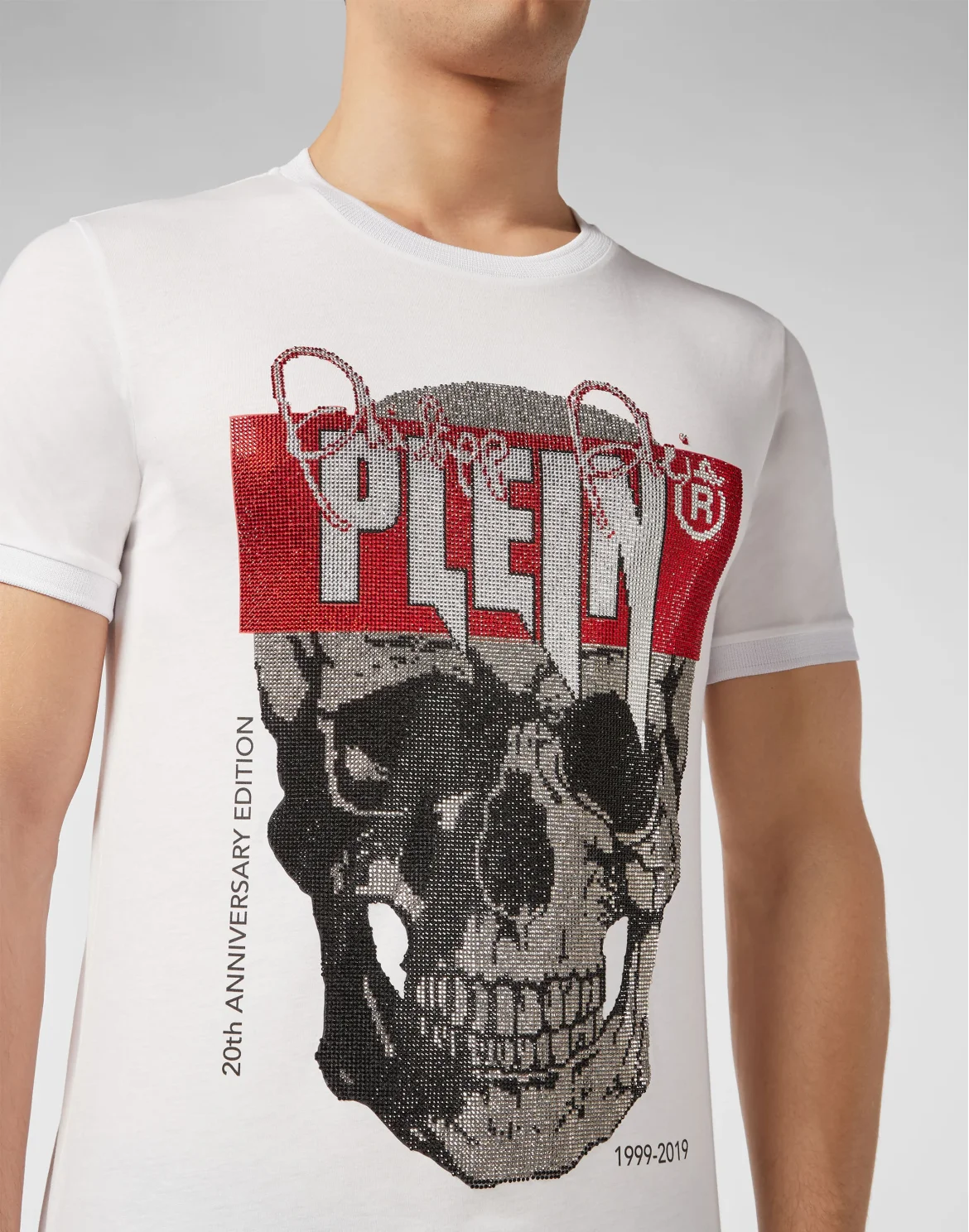 T-shirt Platinum Cut Round Neck Skull, цвет: Белый