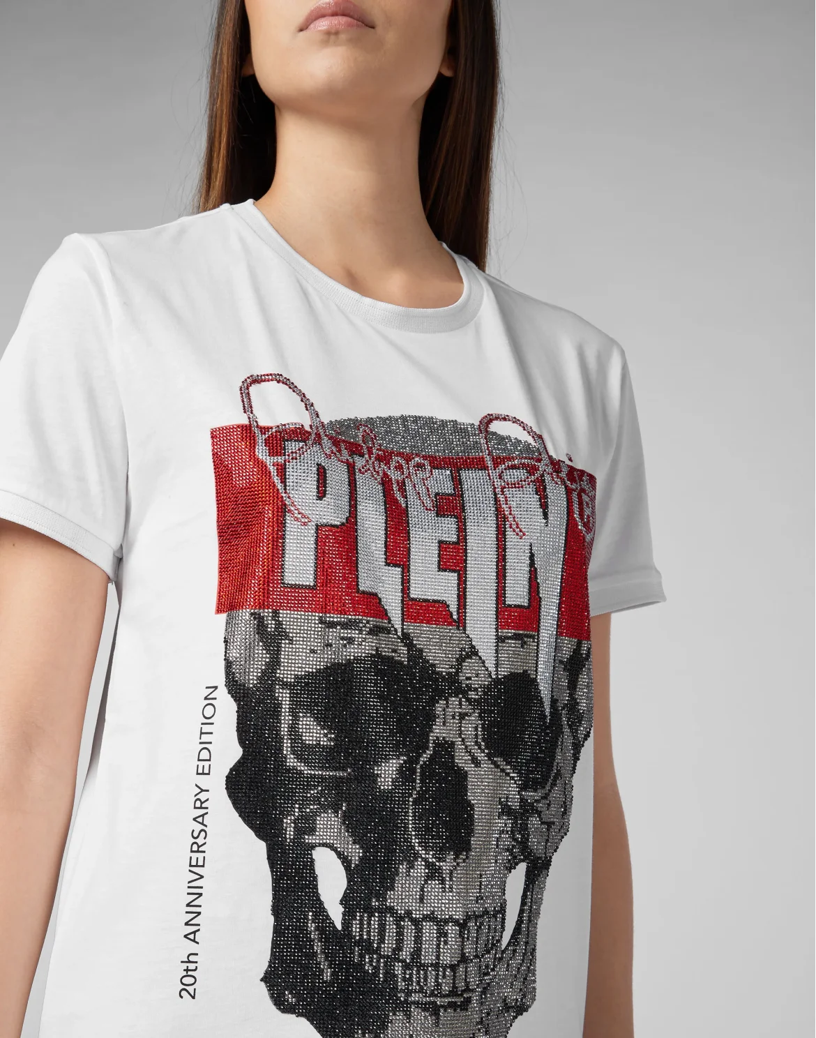 T-shirt Platinum Cut Round Neck Skull, цвет: Белый