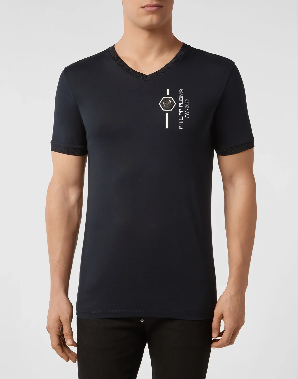 T-shirt Platinum Cut V-Neck Skull, цвет: Синий