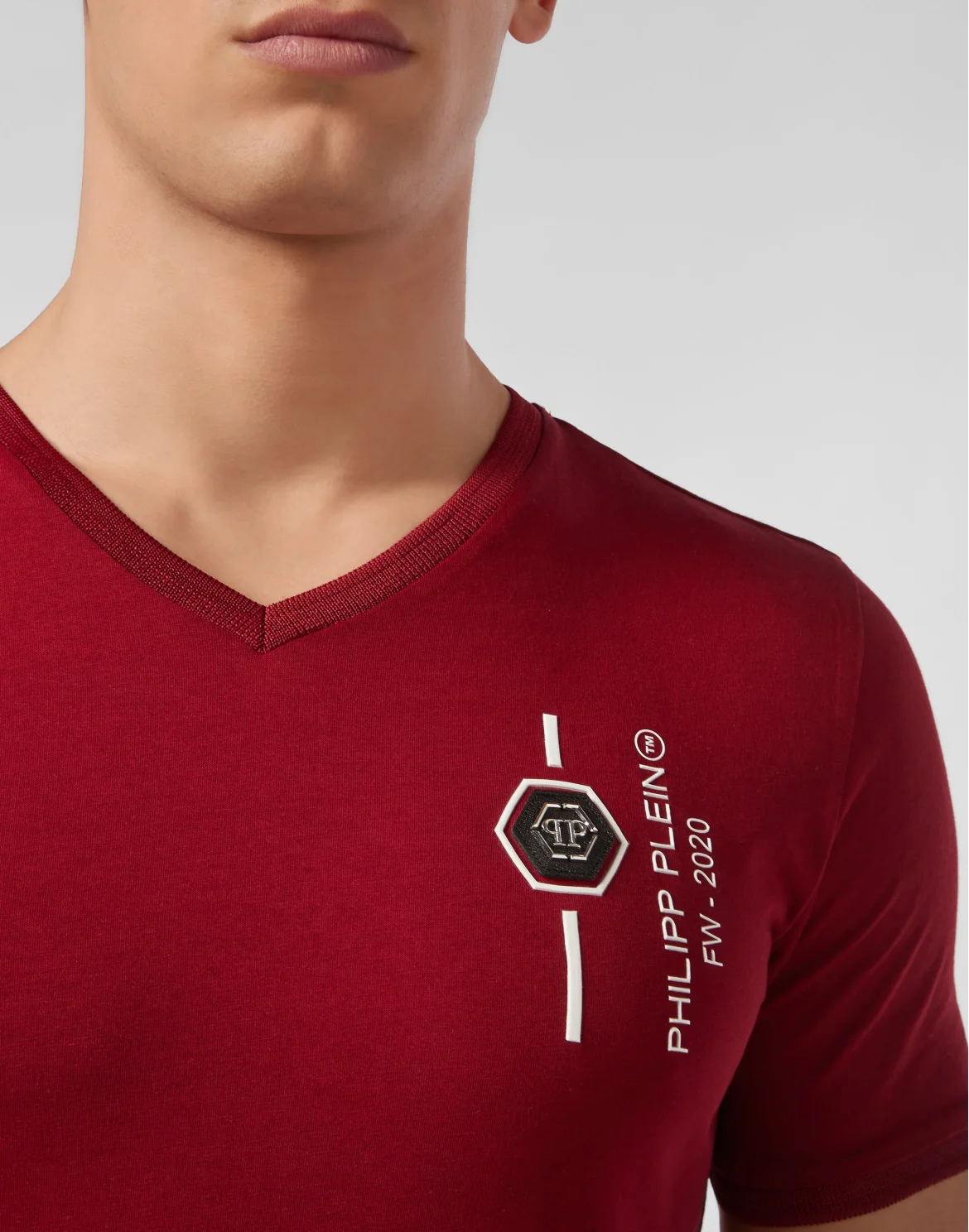 T-shirt Platinum Cut V-Neck Skull, цвет: Красный
