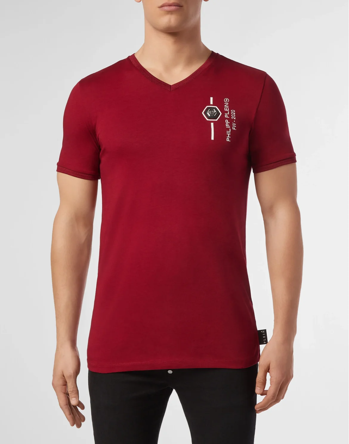 T-shirt Platinum Cut V-Neck Skull, цвет: Красный