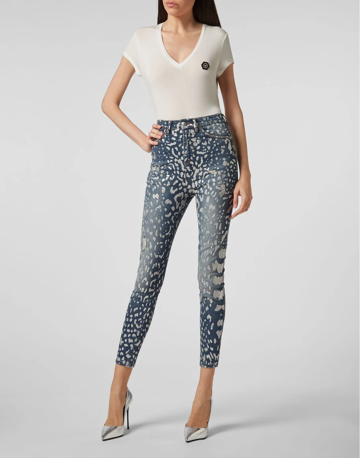 High Waist Slim Fit Maculate, цвет: Синий