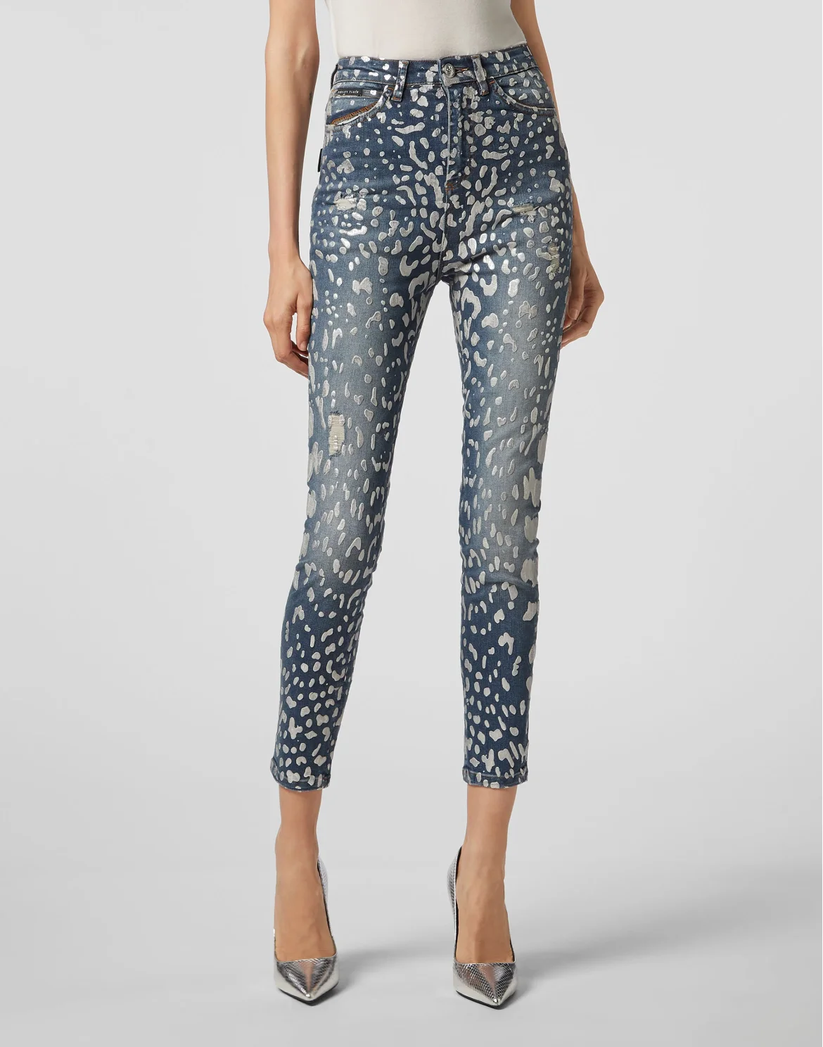 High Waist Slim Fit Maculate, цвет: Синий