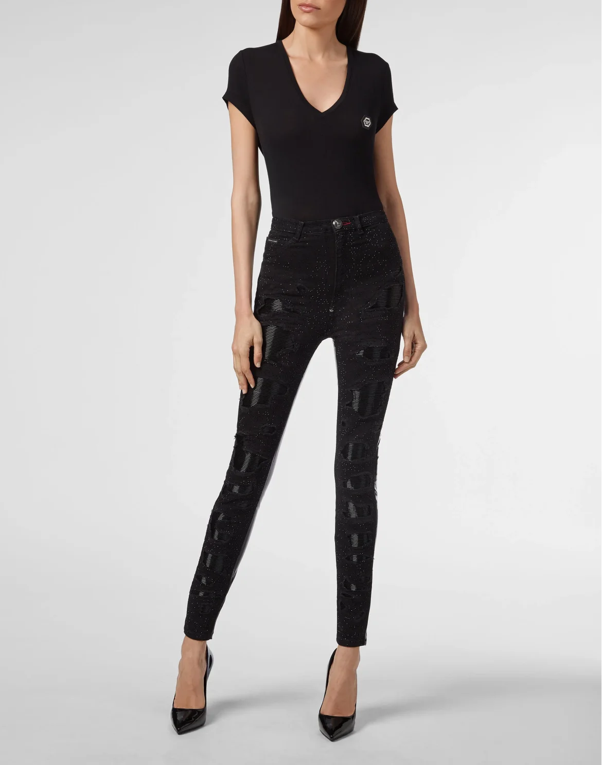 Super High Waist Jegging Crystal, цвет: Черный