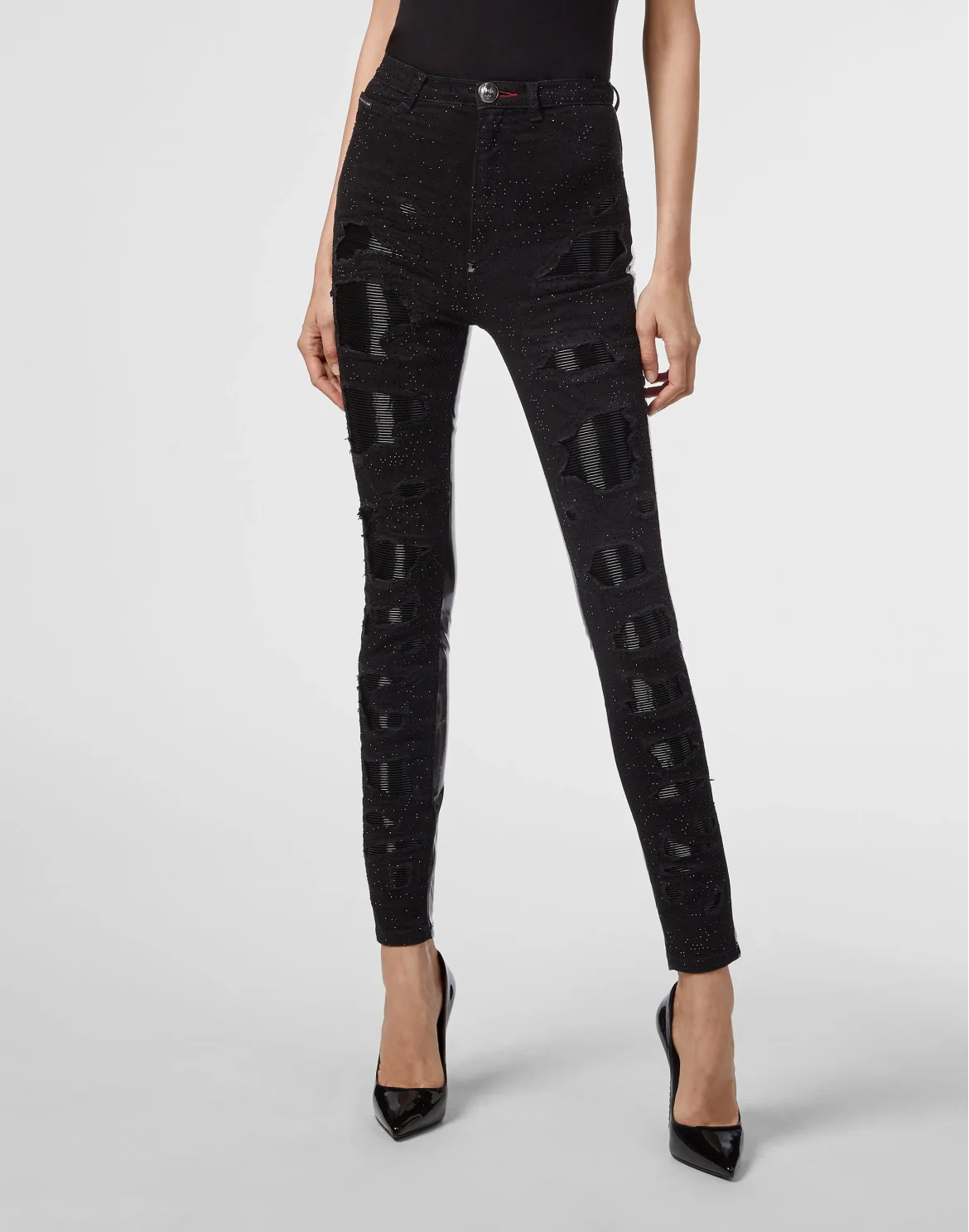 Super High Waist Jegging Crystal, цвет: Черный