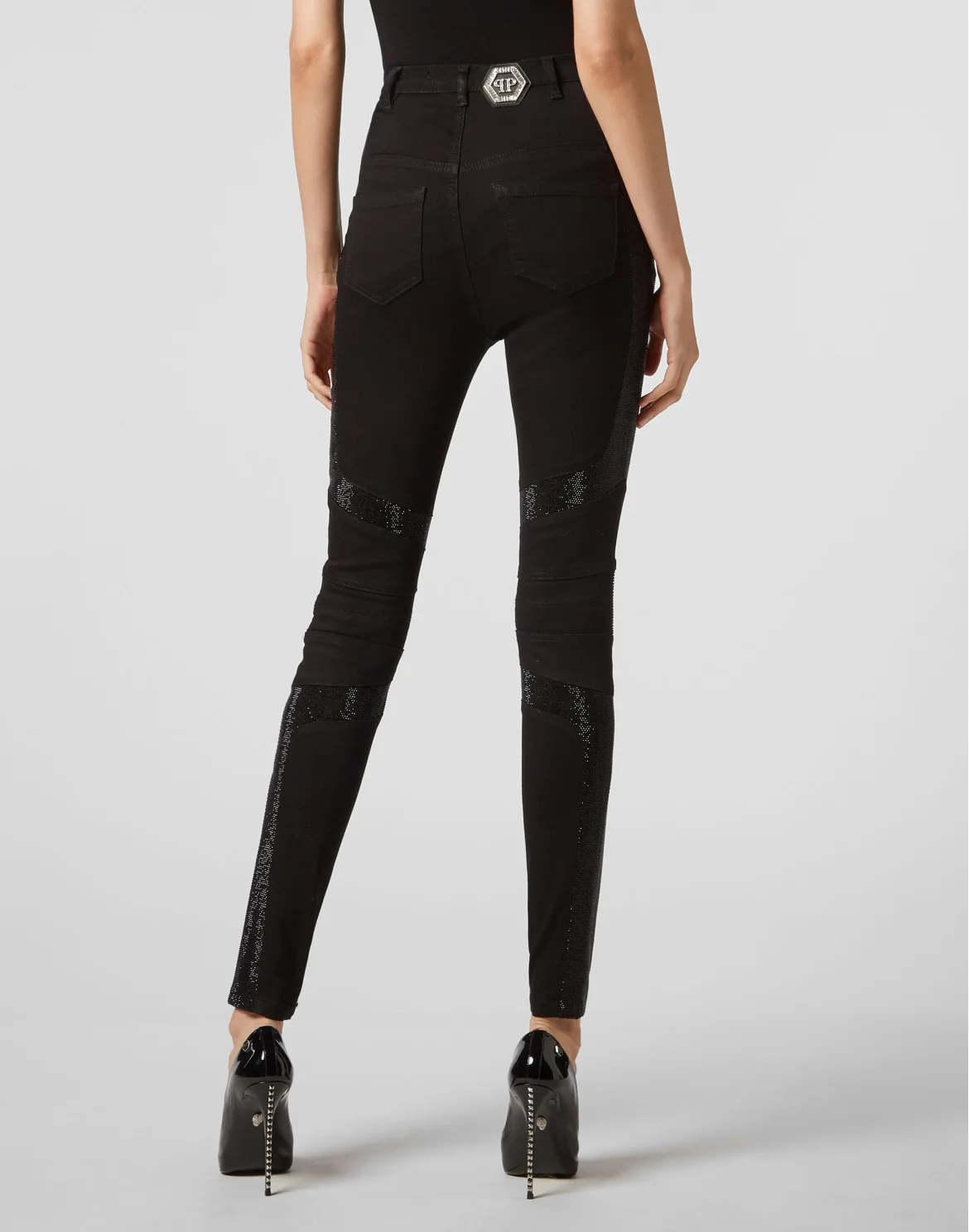 Super High Waist Biker Crystal, цвет: Черный